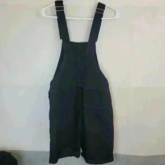 Women's Asos Denim Overalls Black Size 26 Or Small Shortall Adjustable Romper - Picture 5 of 16